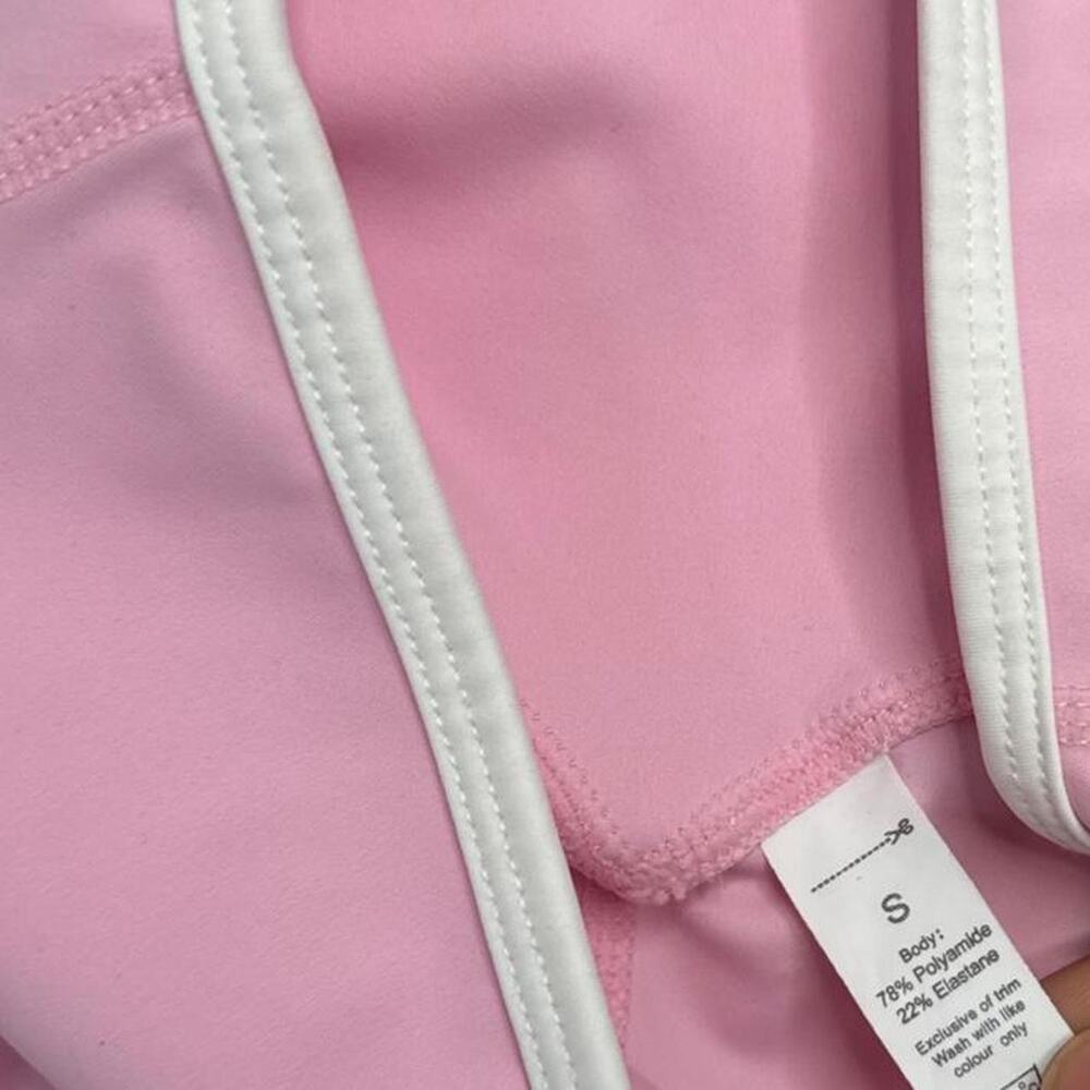 Alo Yoga pink flare leggings with white waistband size small gym low rise - Picture 7 of 8